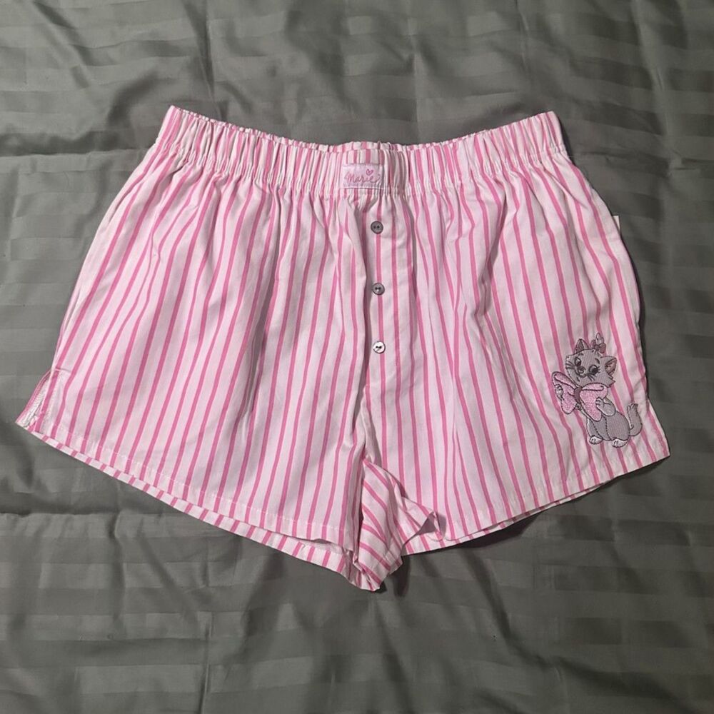 Disney Lady and the Tramp Si & Am Women's Pink/White Striped Pajama M(8/10) NWT